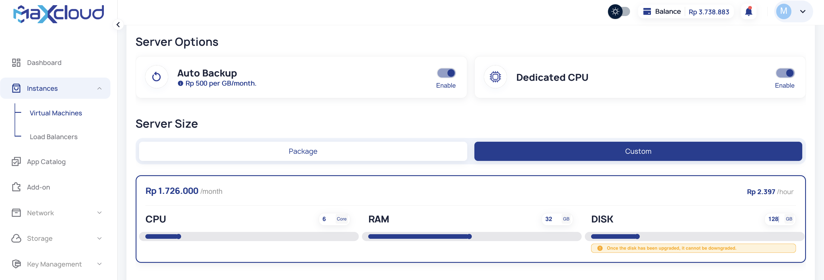 create-instance-option-and-size