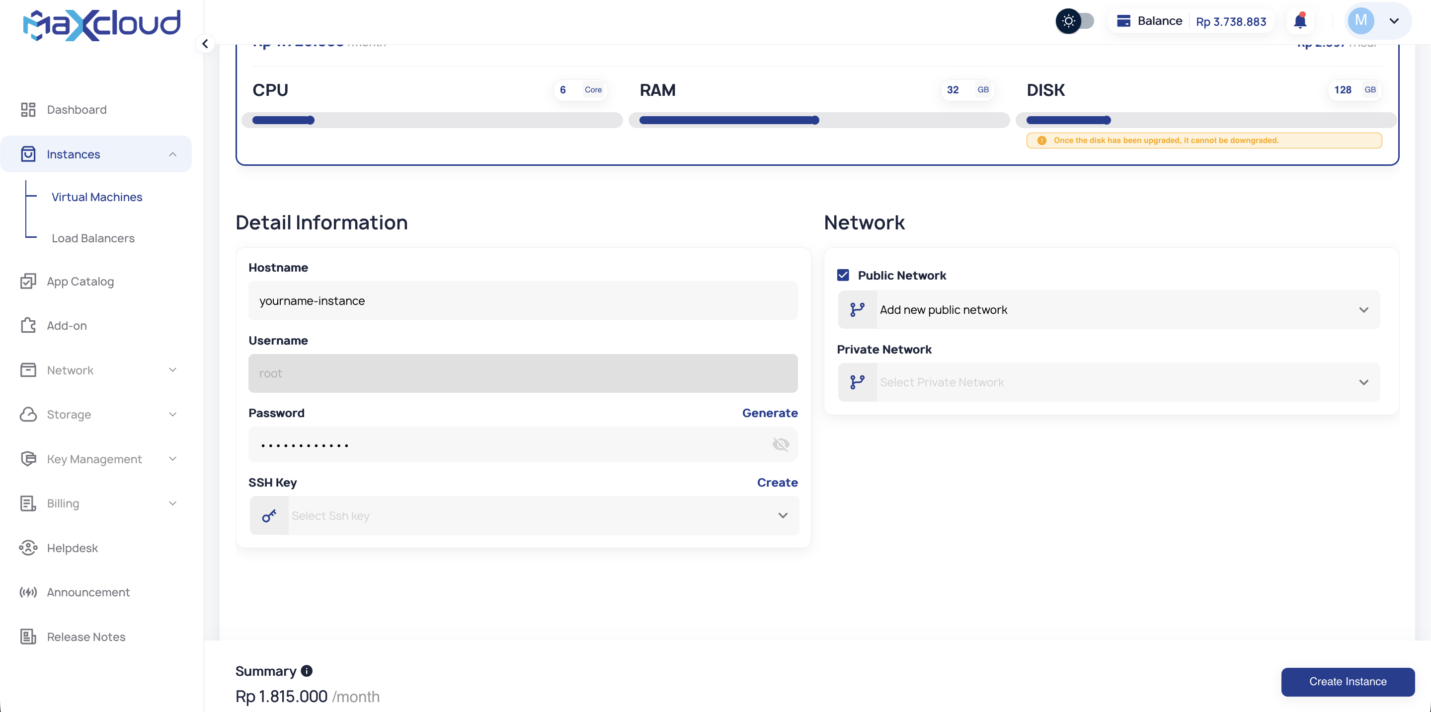 create-instance-option-and-size